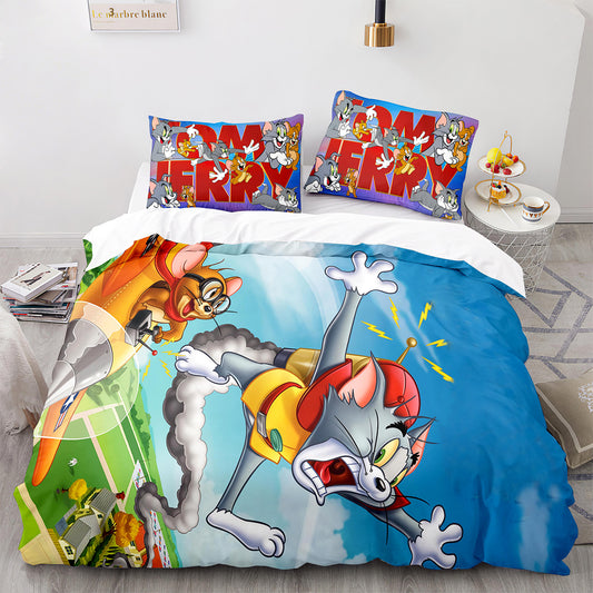 Cutom Duvet Cover Set Pattern Chic Comforter Cover King Size for Teens Adults Bedding Set with Pillowcases  MHLS3014