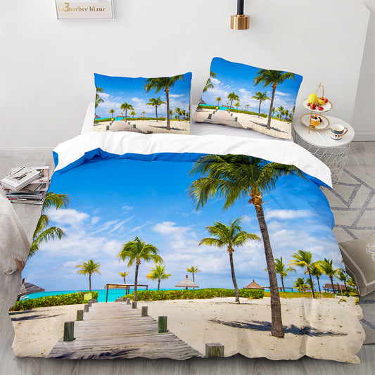 Cutom Duvet Cover Set Pattern Chic Comforter Cover King Size for Teens Adults Bedding Set with Pillowcases  HJ3014