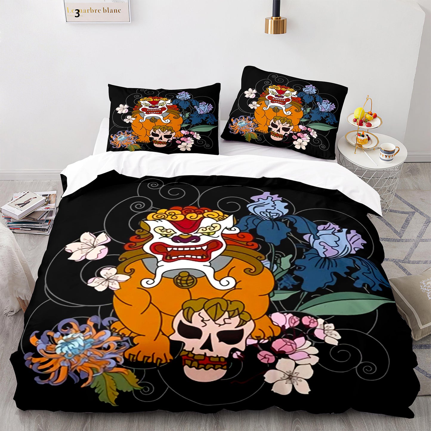 Cutom Duvet Cover Set Pattern Chic Comforter Cover King Size for Teens Adults Bedding Set with Pillowcases  KL3015