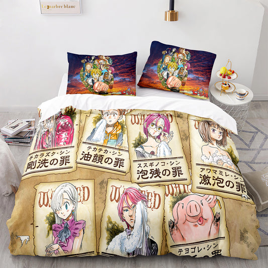 Cutom Duvet Cover Set Pattern Chic Comforter Cover King Size for Teens Adults Bedding Set with Pillowcases  QZZ3015