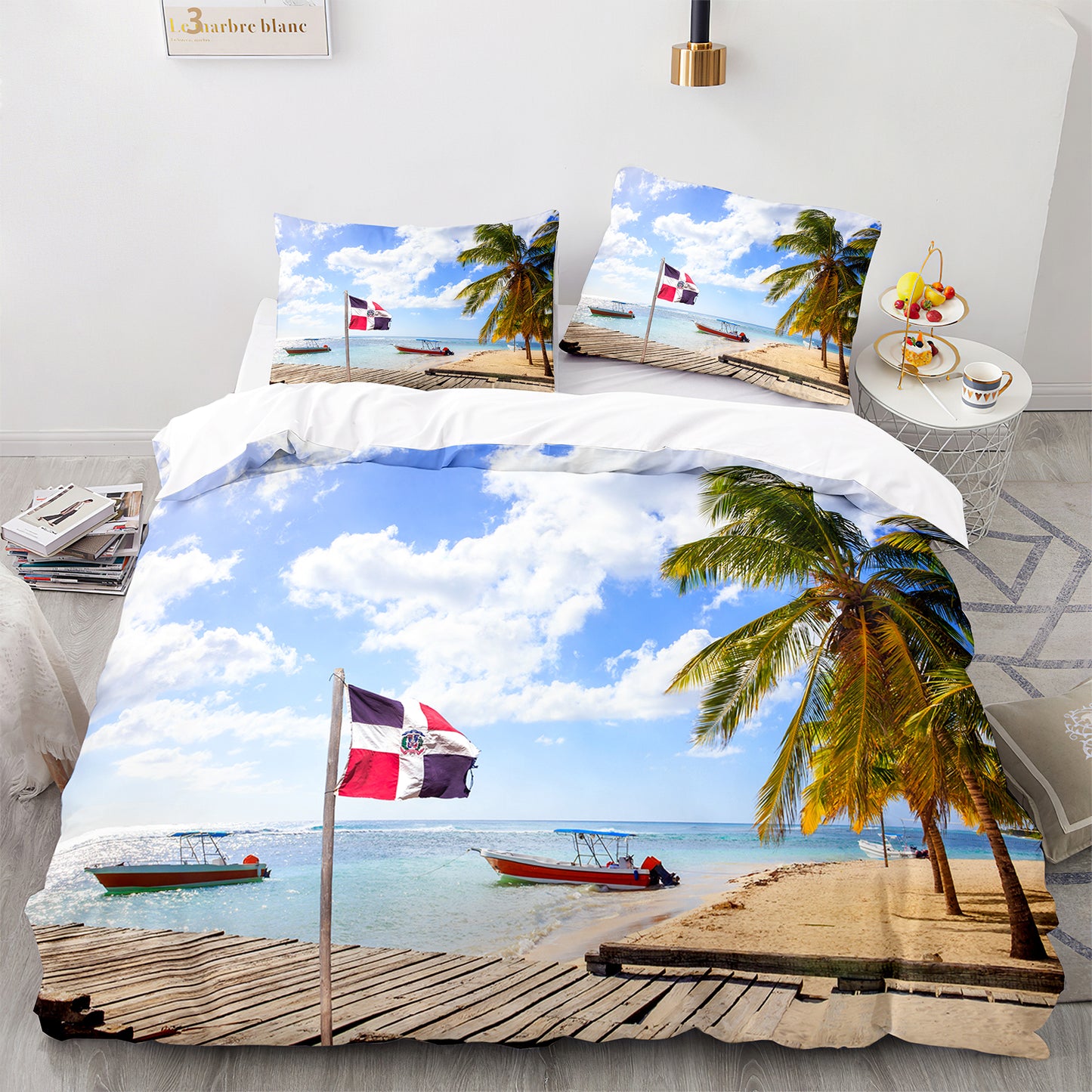 Cutom Duvet Cover Set Pattern Chic Comforter Cover King Size for Teens Adults Bedding Set with Pillowcases  HJ3016