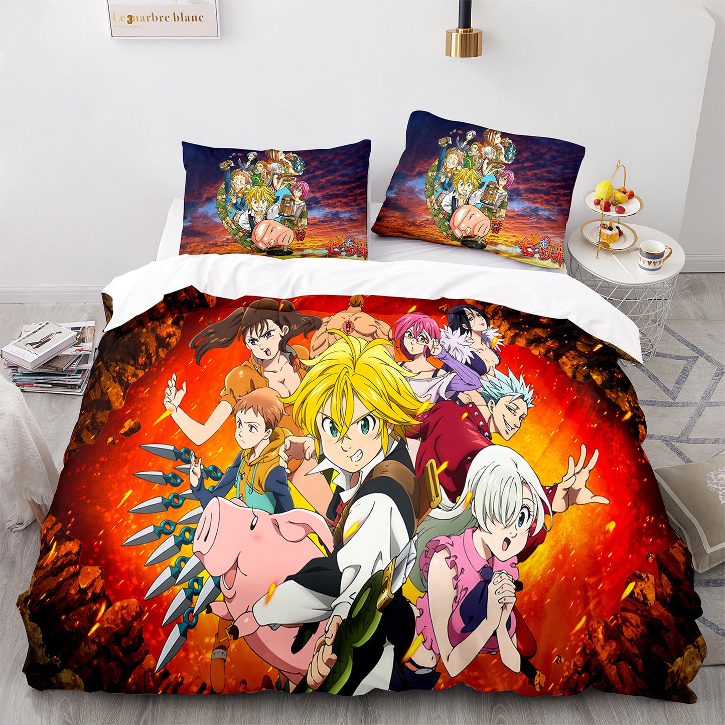 Cutom Duvet Cover Set Pattern Chic Comforter Cover King Size for Teens Adults Bedding Set with Pillowcases  QZZ3016