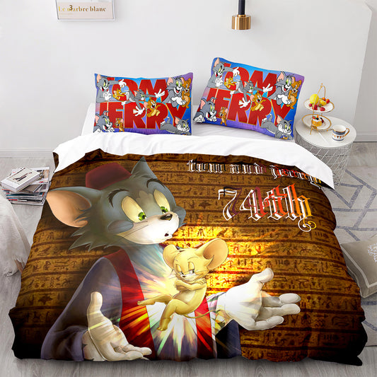 Cutom Duvet Cover Set Pattern Chic Comforter Cover King Size for Teens Adults Bedding Set with Pillowcases  MHLS3016