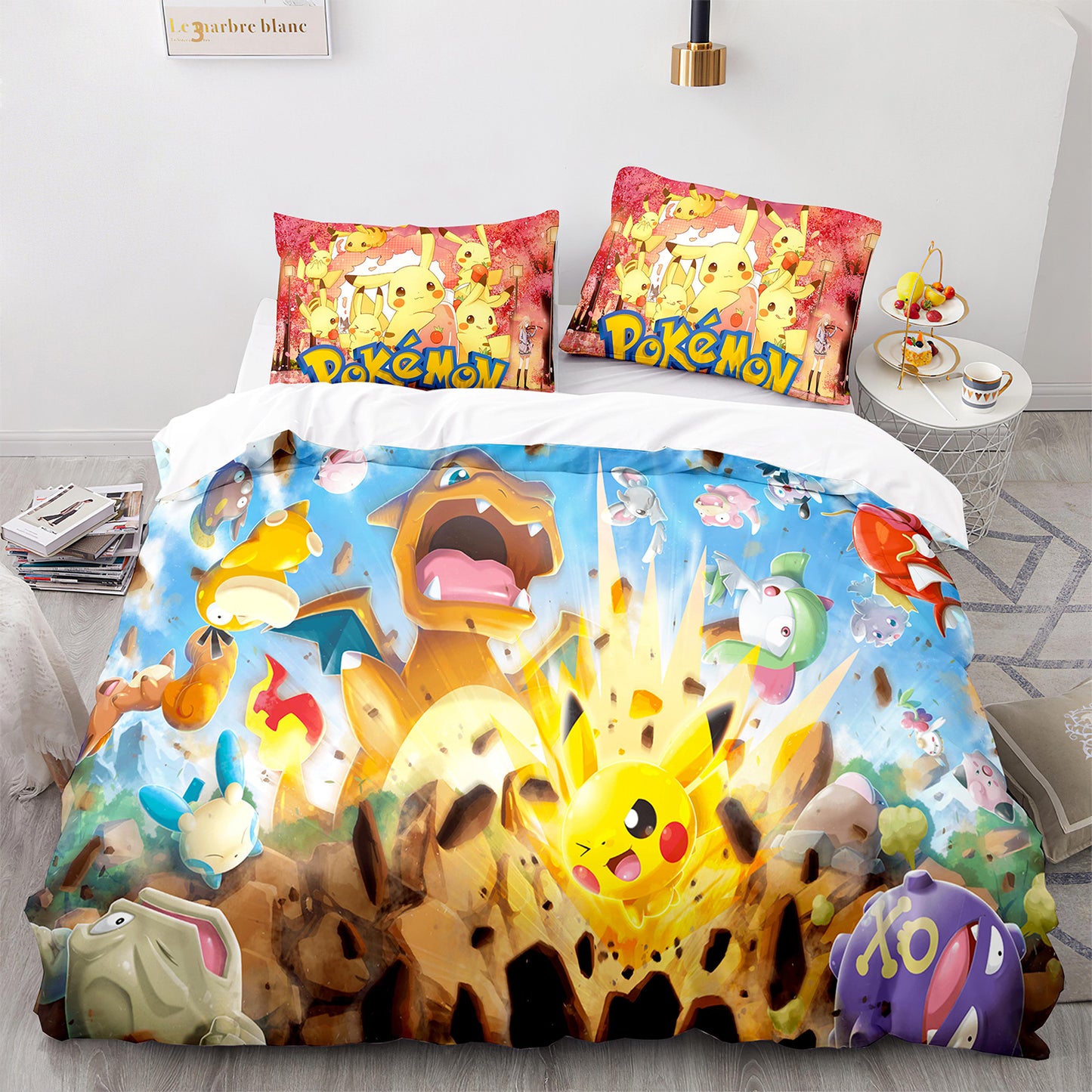 Cutom Duvet Cover Set Pattern Chic Comforter Cover King Size for Teens Adults Bedding Set with Pillowcases  PKQ3017