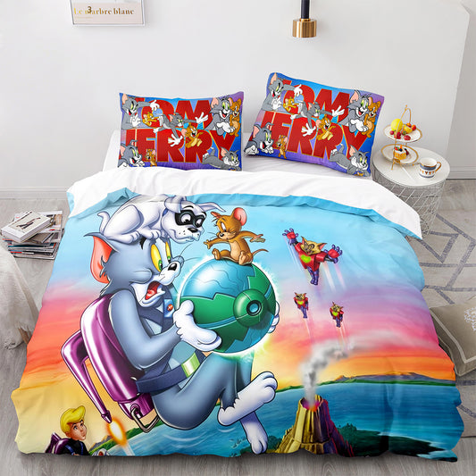 Cutom Duvet Cover Set Pattern Chic Comforter Cover King Size for Teens Adults Bedding Set with Pillowcases  MHLS3017