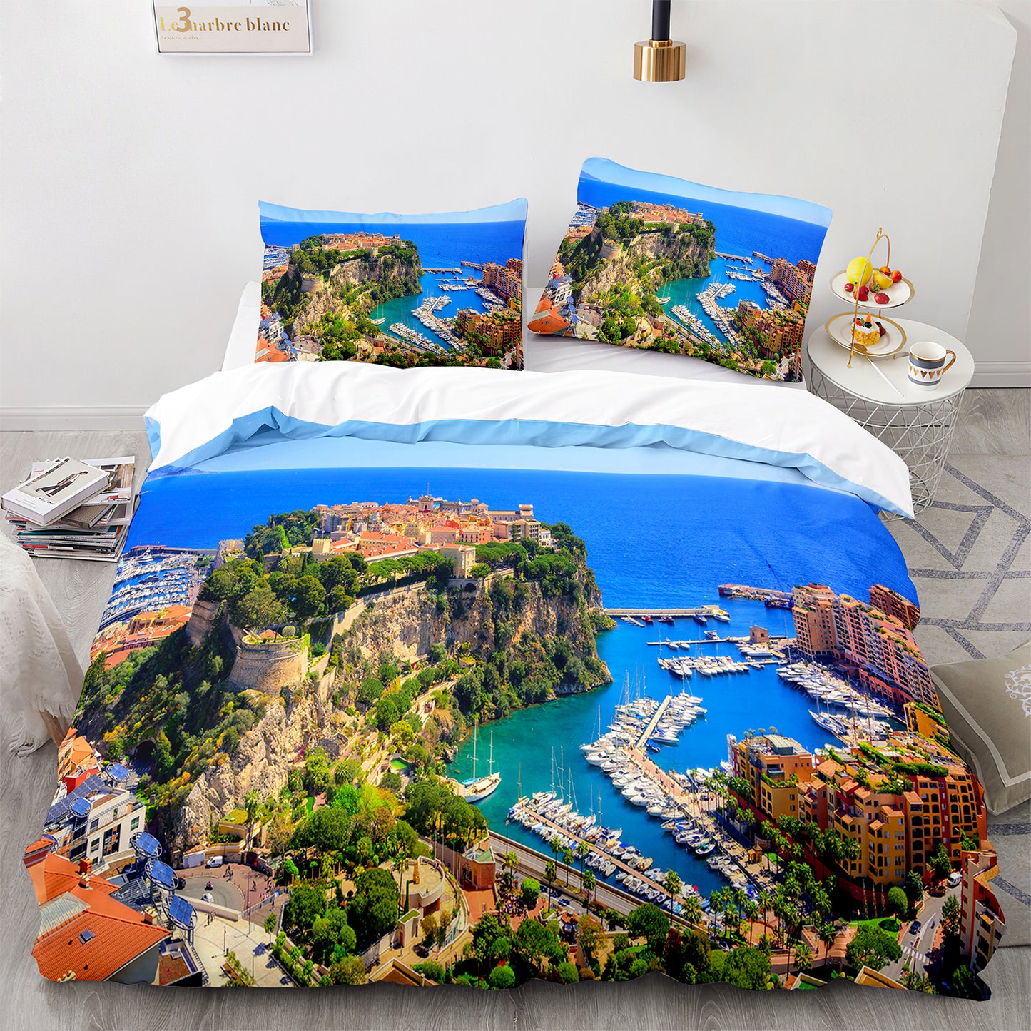 Cutom Duvet Cover Set Pattern Chic Comforter Cover King Size for Teens Adults Bedding Set with Pillowcases  HJ3018