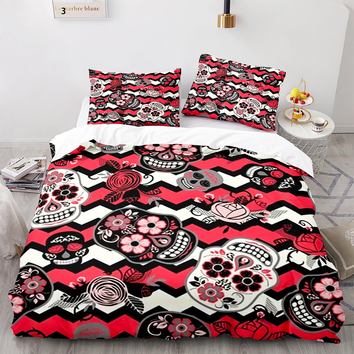 Cutom Duvet Cover Set Pattern Chic Comforter Cover King Size for Teens Adults Bedding Set with Pillowcases  KL3018