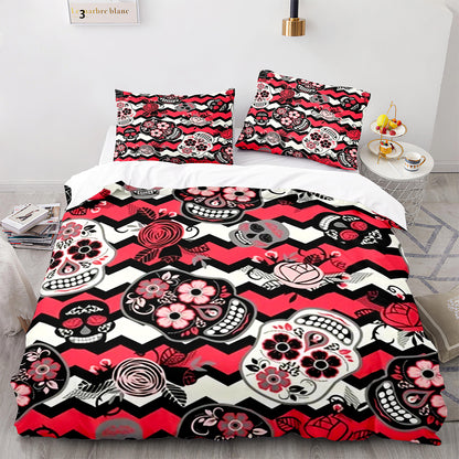 Cutom Duvet Cover Set Pattern Chic Comforter Cover King Size for Teens Adults Bedding Set with Pillowcases  KL3018