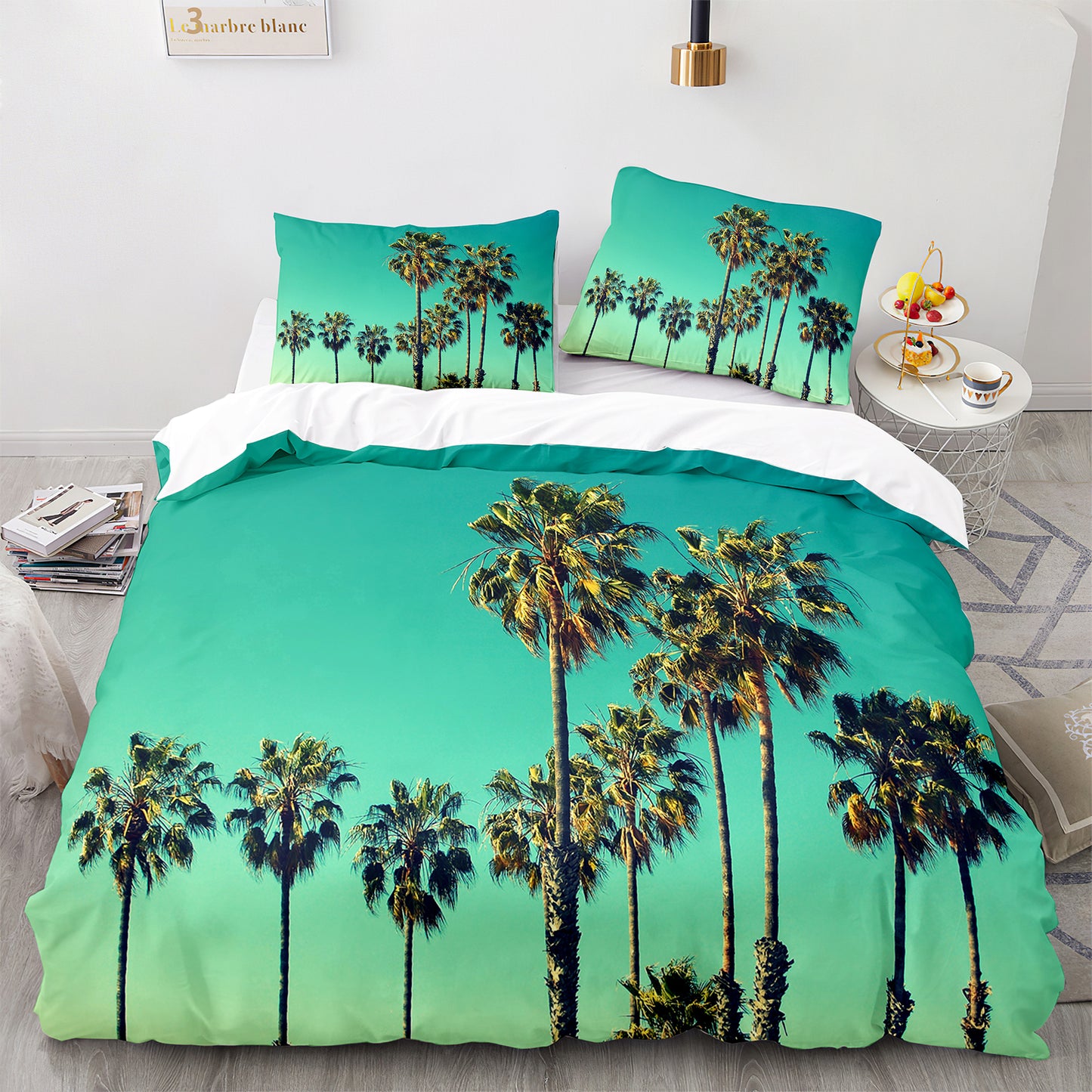 Cutom Duvet Cover Set Pattern Chic Comforter Cover King Size for Teens Adults Bedding Set with Pillowcases  HJ3019