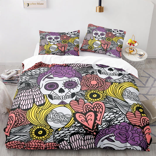 Cutom Duvet Cover Set Pattern Chic Comforter Cover King Size for Teens Adults Bedding Set with Pillowcases  KL3020