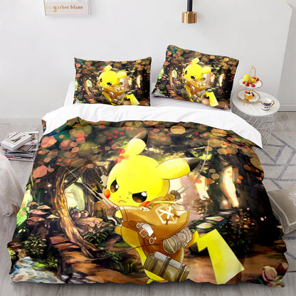 Cutom Duvet Cover Set Pattern Chic Comforter Cover King Size for Teens Adults Bedding Set with Pillowcases  PKQ3021