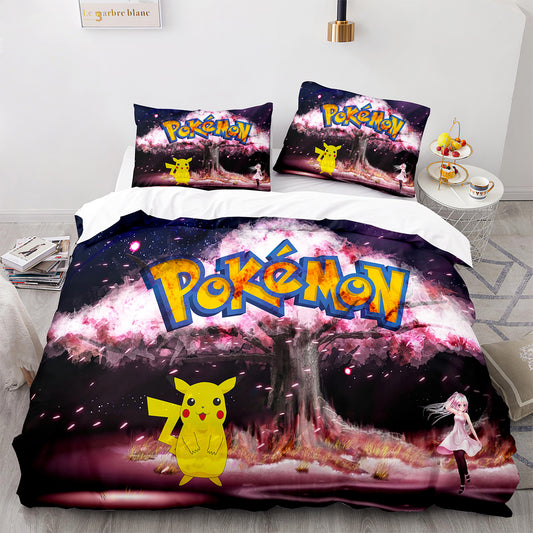 Cutom Duvet Cover Set Pattern Chic Comforter Cover King Size for Teens Adults Bedding Set with Pillowcases  PKQ3022