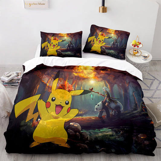 Cutom Duvet Cover Set Pattern Chic Comforter Cover King Size for Teens Adults Bedding Set with Pillowcases  PKQ3030