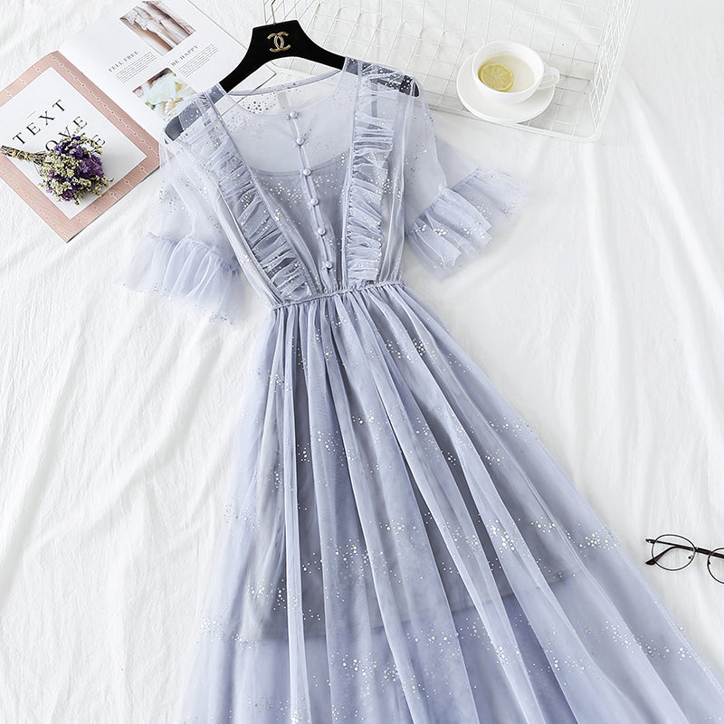 Französische Minderheit Platycodon Rock Netzkleid im ausländischen Stil 4476