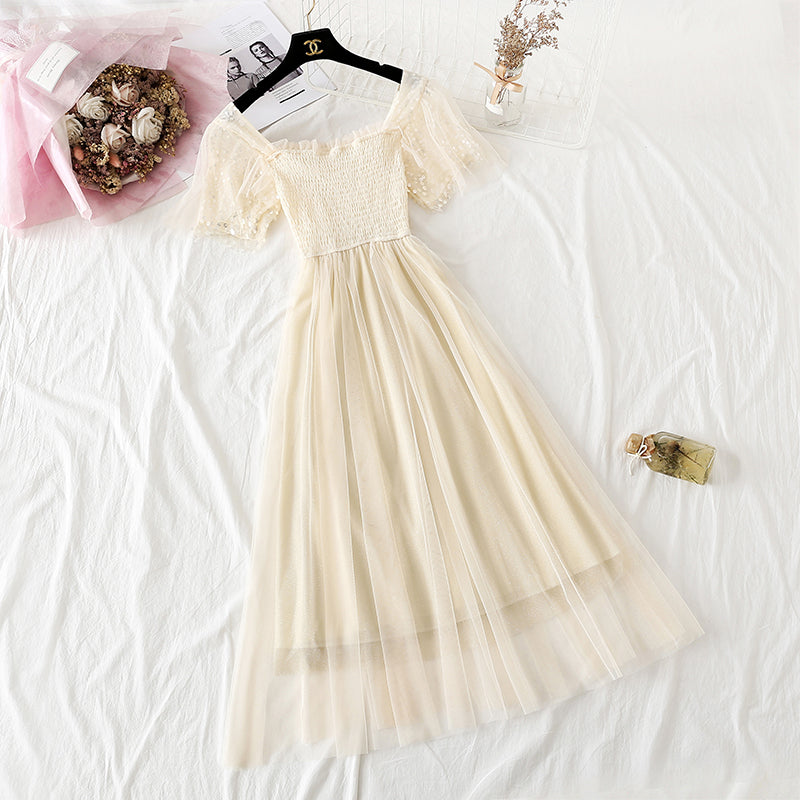 Kleid aus Feengaze, Minirock aus Platycodon, kleiner langer Rock 4351