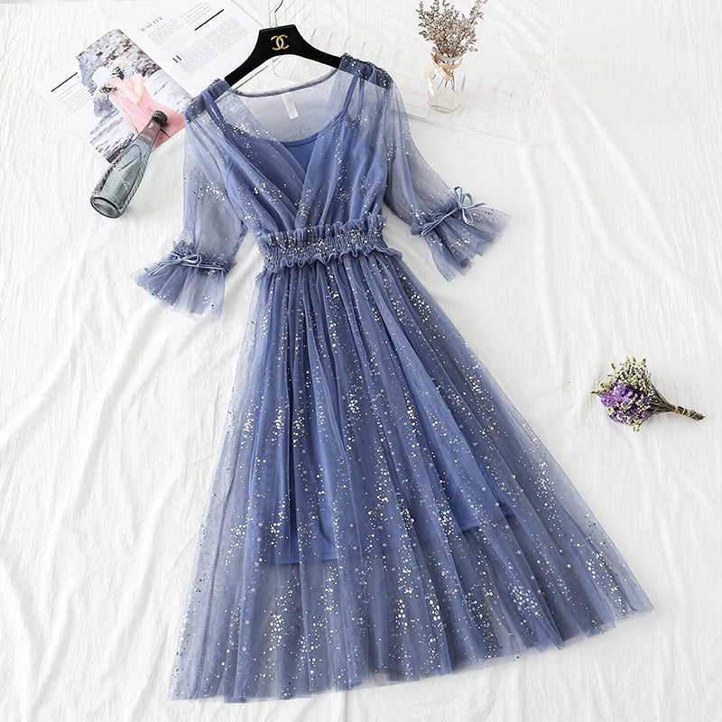 Gauze super fairy sweet niche Kikyo skirt  4301