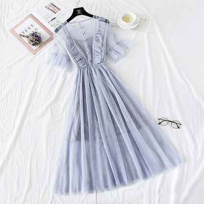 Französische Minderheit Platycodon Rock Netzkleid im ausländischen Stil 4476