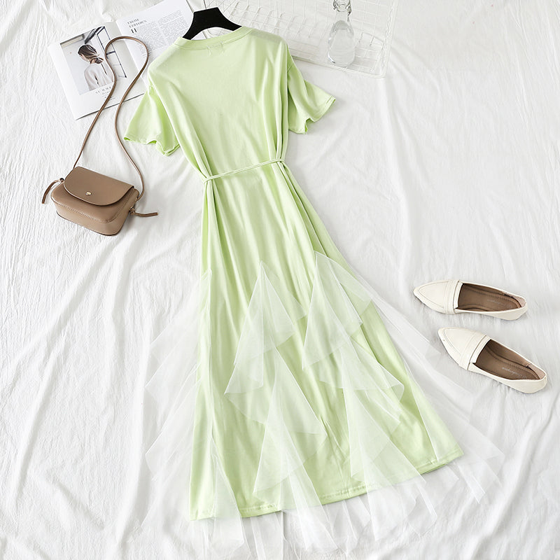 Mesh cucito fata super fata dolce vestito  4334