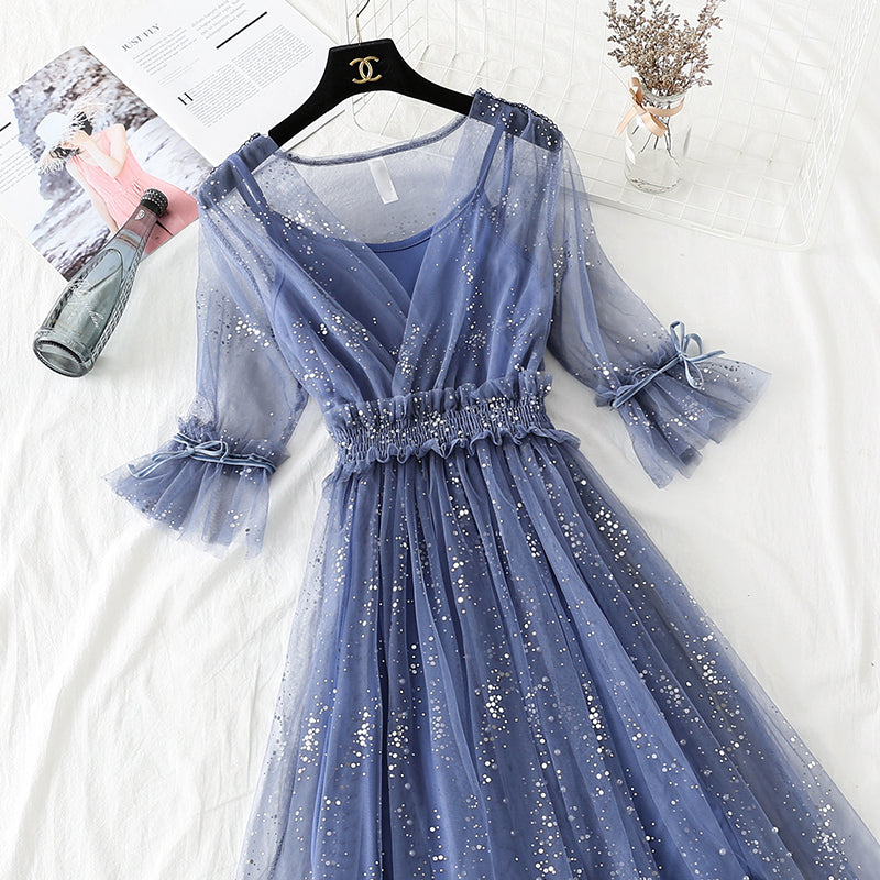 Gauze super fairy sweet niche Kikyo skirt  4301