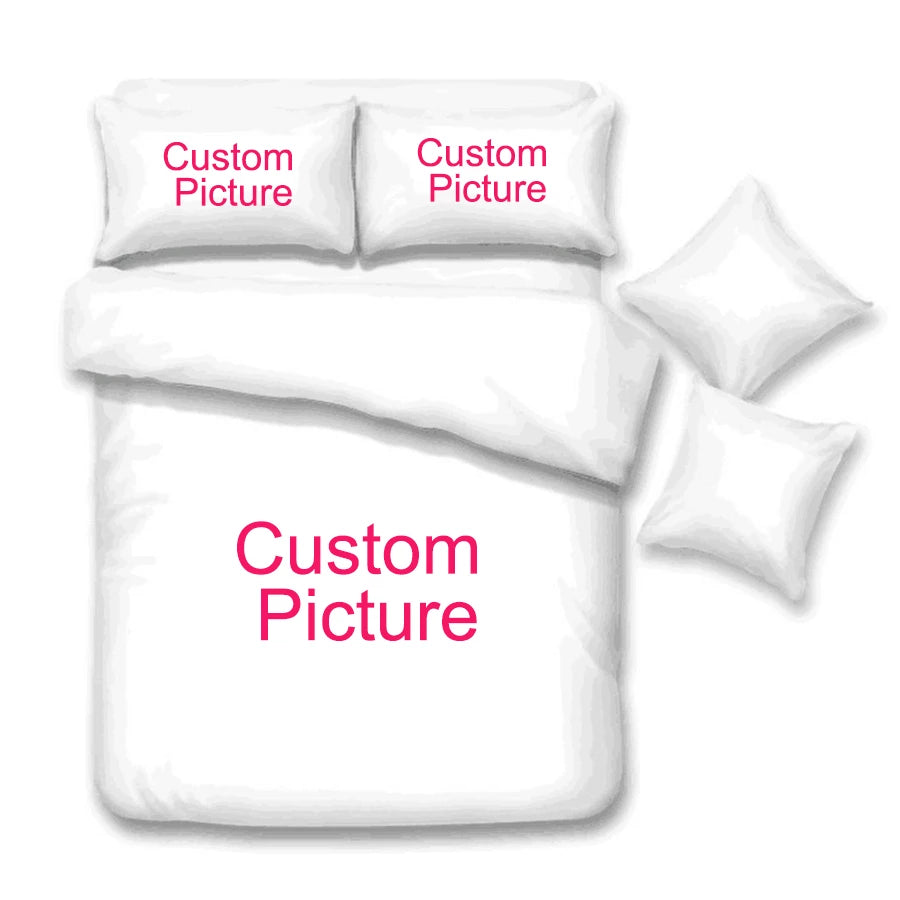 Customize Photo Logo Duvet Cover Boys Girls Adults Gift Custom Made DIY Bedding Set Designer Bed Set Queen Size Quilt Cover   PS1011