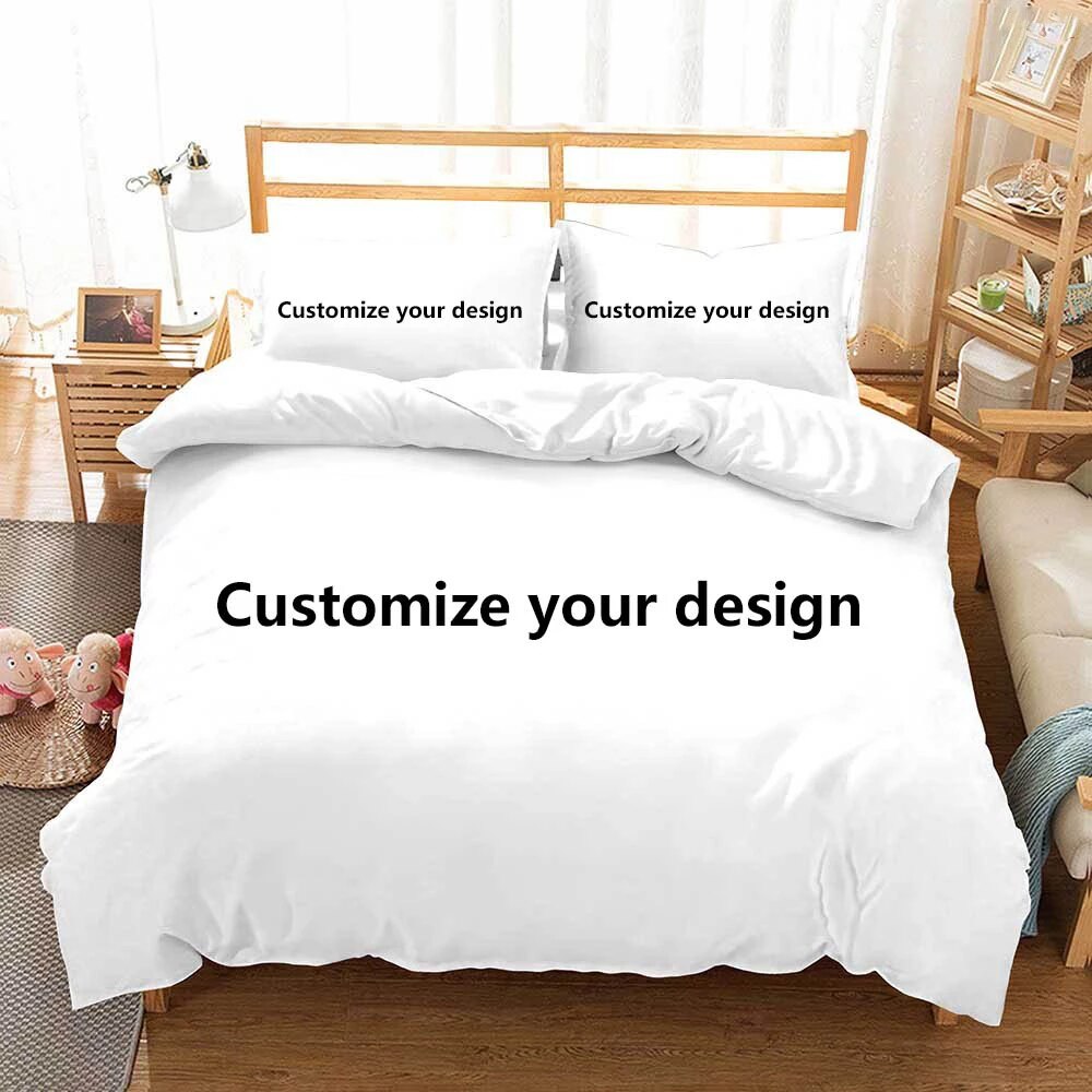 Customize Photo Logo Duvet Cover Boys Girls Adults Gift Custom Made DIY Bedding Set Designer Bed Set Queen Size Quilt Cover  PS1004