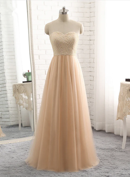 Belle robe de bal junior longue en forme de cœur couleur champagne, jolie robe longue gh498