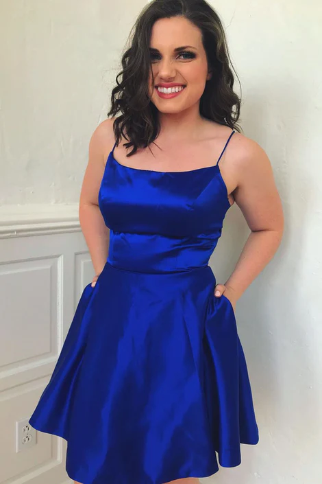 Royal Blue Homecoming Dresses, Hoco Dress, Short Prom Dress, Cocktail Dress, Dance Dresses, Back To School Party Gown  gh897