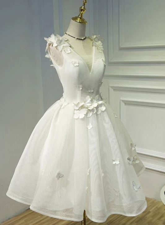 Lovely White Short Graduation Party Dress, Prom Dresses gh377