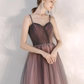 Beautiful Gradient Tulle Straps Sweetheart Long Party Dress, Long Junior Prom Dresses  gh23