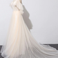 Beautiful Champagne Tulle Long A-Line Party Dress, Evening Gown  gh474