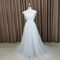 Beautiful Light Grey Tulle Long Party Dress, Light Grey Evening Gown gh183