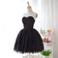 Cute Black Tulle Homecoming Dress, Little Black Formal Dress gh604