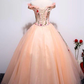 Gorgeous Light Pink Cap Sleeves Embroidery Long Formal Gown, Beautiful Sweet 16 Gowns gh595