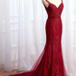 Charming Mermaid Lace Burgundy Prom Dress, Tulle Long Evening Dress gh431