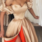 Sweetheart Off-the-Shoulder Long Prom Dress With Split  gh756