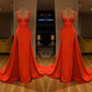 Rotes langes Schlitz-Abschlussball-Kleid-Meerjungfrau gh707