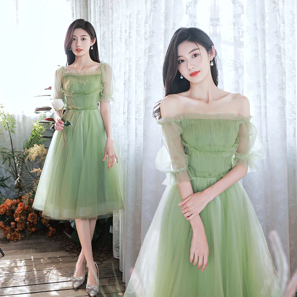 Lovely Green Short Tulle Party Dresses Homecoming Dress, Short Green Formal Dresses Prom dress gh4