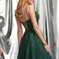 Emerald Green 8th Grade Lace Dance Dress Homecoming Dress gh814