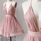 Cute v neck tulle short prom dress homecoming dress gh865