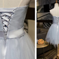 Beautiful Simple Grey Tulle Party Dress With Bow, Lovely Formal Dress gh487