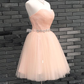 Schönes handgemachtes Pearl Pink Homecoming Dress, Lace-Up Short Prom Dress gh503