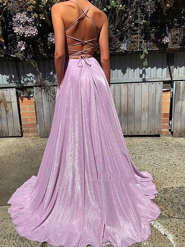A-Line/Elegant V-neck Ruffles Sleeveless Prom Dresses gh1011
