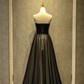 Simple Black Sweetheart A-Line Long Tulle Party Dress, Black Evening Gown  gh173