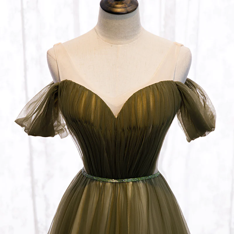 Off Shoulder Tulle Sweetheart Floor Length Long Party Dress, A-Line Wedding Party Dresses Prom dress  gh19