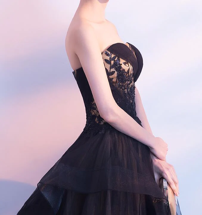 Robe Sweet 16 en tulle noir et champagne, magnifique robe de bal gh451