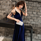 Beautiful Velvet Party Dress, Straps Long Prom Dress gh312
