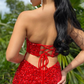 Red Sweetheart Long Mermaid Prom Dress With Sequins gh754