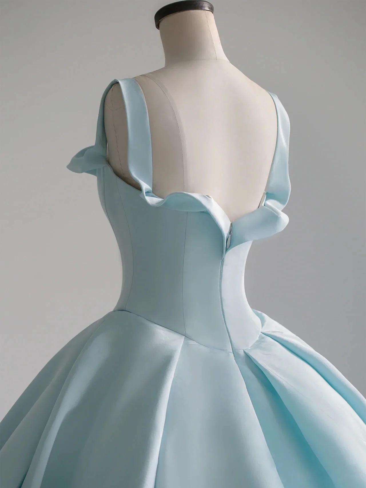 Robe de bal longue en satin bleu, robe bleue Sweet 16 gh984