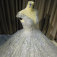 Silver gorgeous shiny elegant long exquisite sequin ball gown wedding dress modern evening dress custom dress gh932