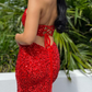 Red Sweetheart Long Mermaid Prom Dress With Sequins gh754